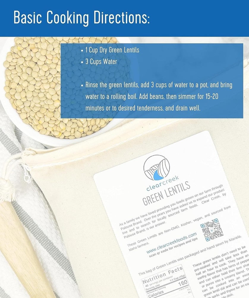 Bulk Green Lentils - & Non-GMO Verified