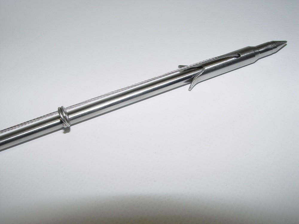 Slip Tip for Pole Spear 6mm Threading 13" with steel cable