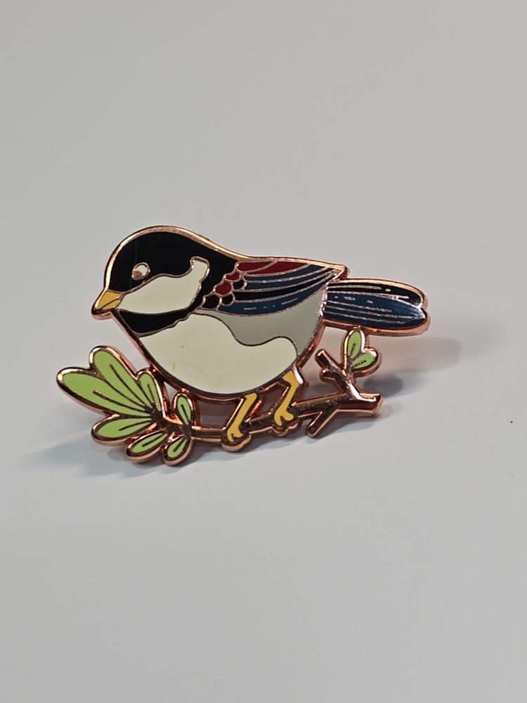 Chickadee Bird On A Branch Lapel Pin