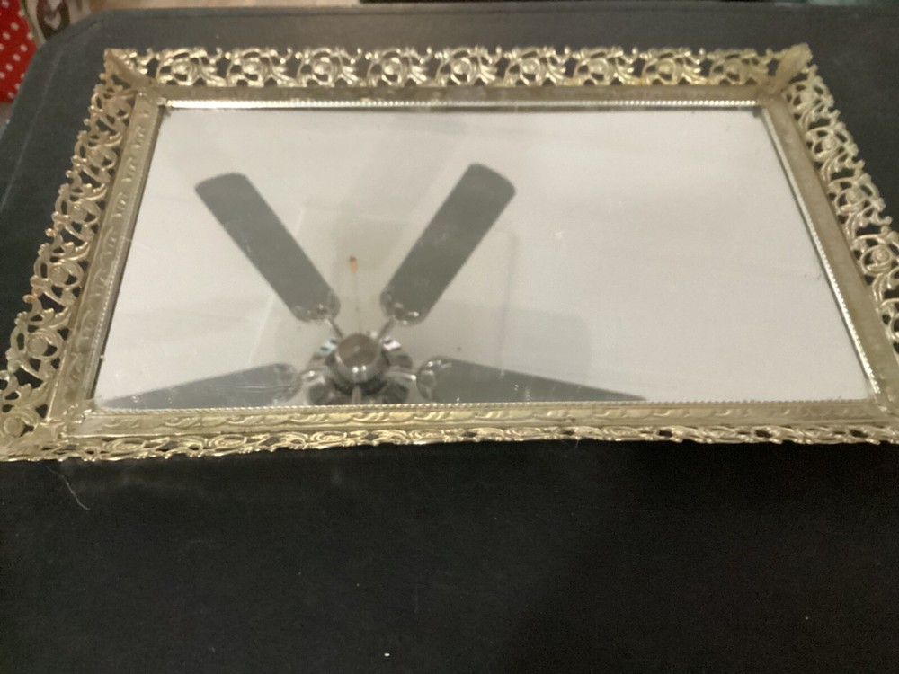 Vintage Old Style Mirrored Vanity Tray