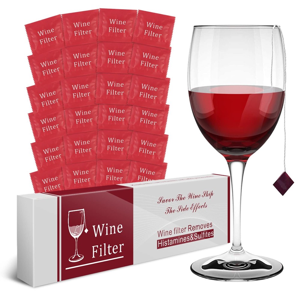 24-Pack Wine Filter Sulfite Purifier Remover for Headaches Sensitivities