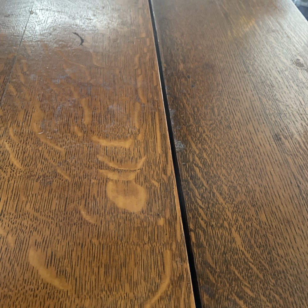 Vintage Solid Oak Dining Rectangle 59.25” Table. 4 Arrowback Chairs. Made Taiwan