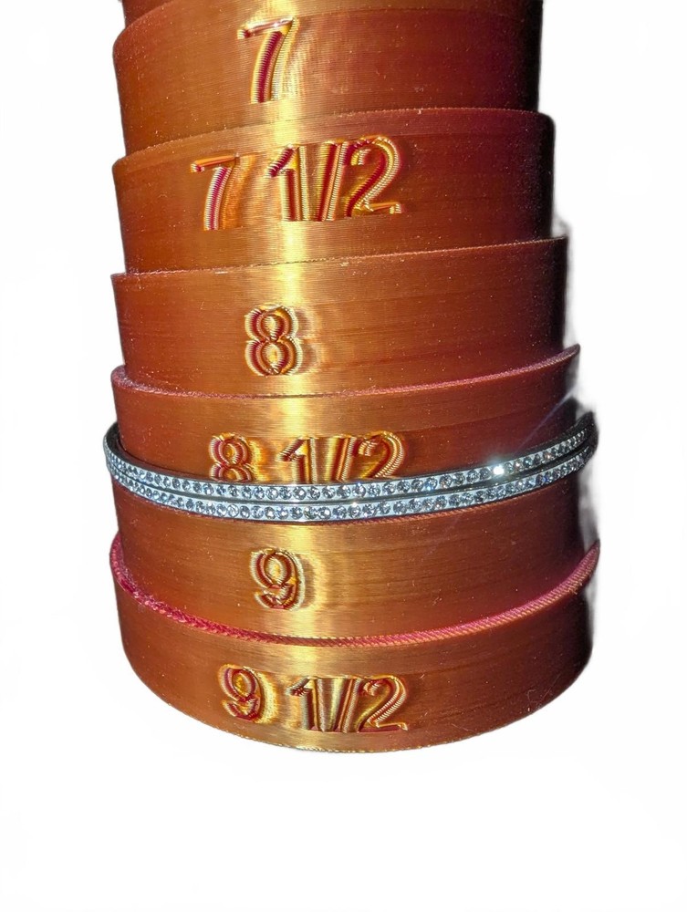 Sterling Silver Thin Bangle Bracelets with Rhinestones