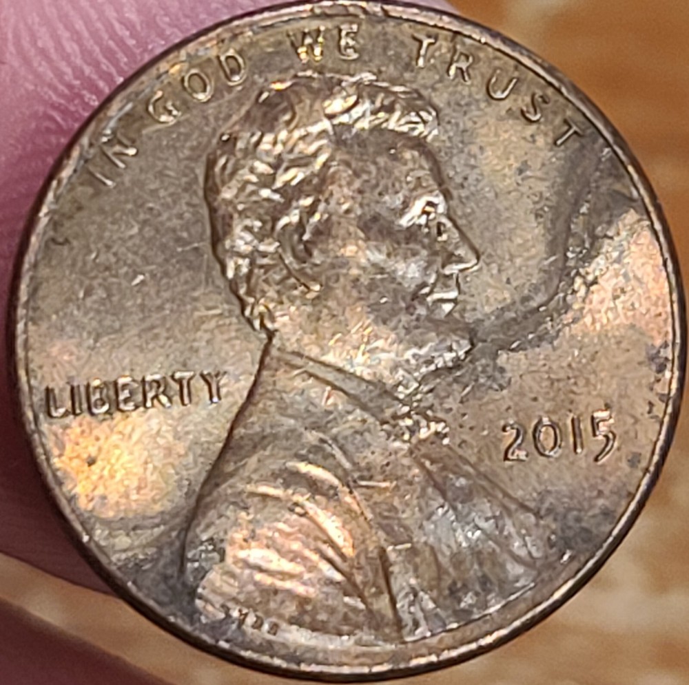 2015 P Lincoln Head Shield Cent Penny No Mint Obverse & Reverse Die Crack