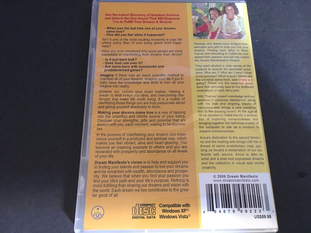 DREAM MANIFESTATION WIZARD Quantum Method for Manifesting Your Dreams CD-ROM