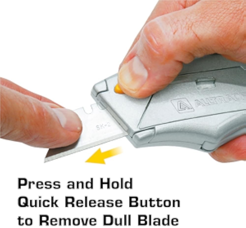 Squeeze Utility Knife, Auto-Loading Squeeze, 6 Heavy-Duty Blades