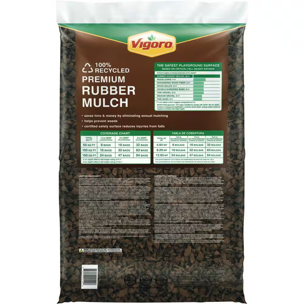 0.8 Cu. Ft. Brown Bagged Recycled Rubber Mulch