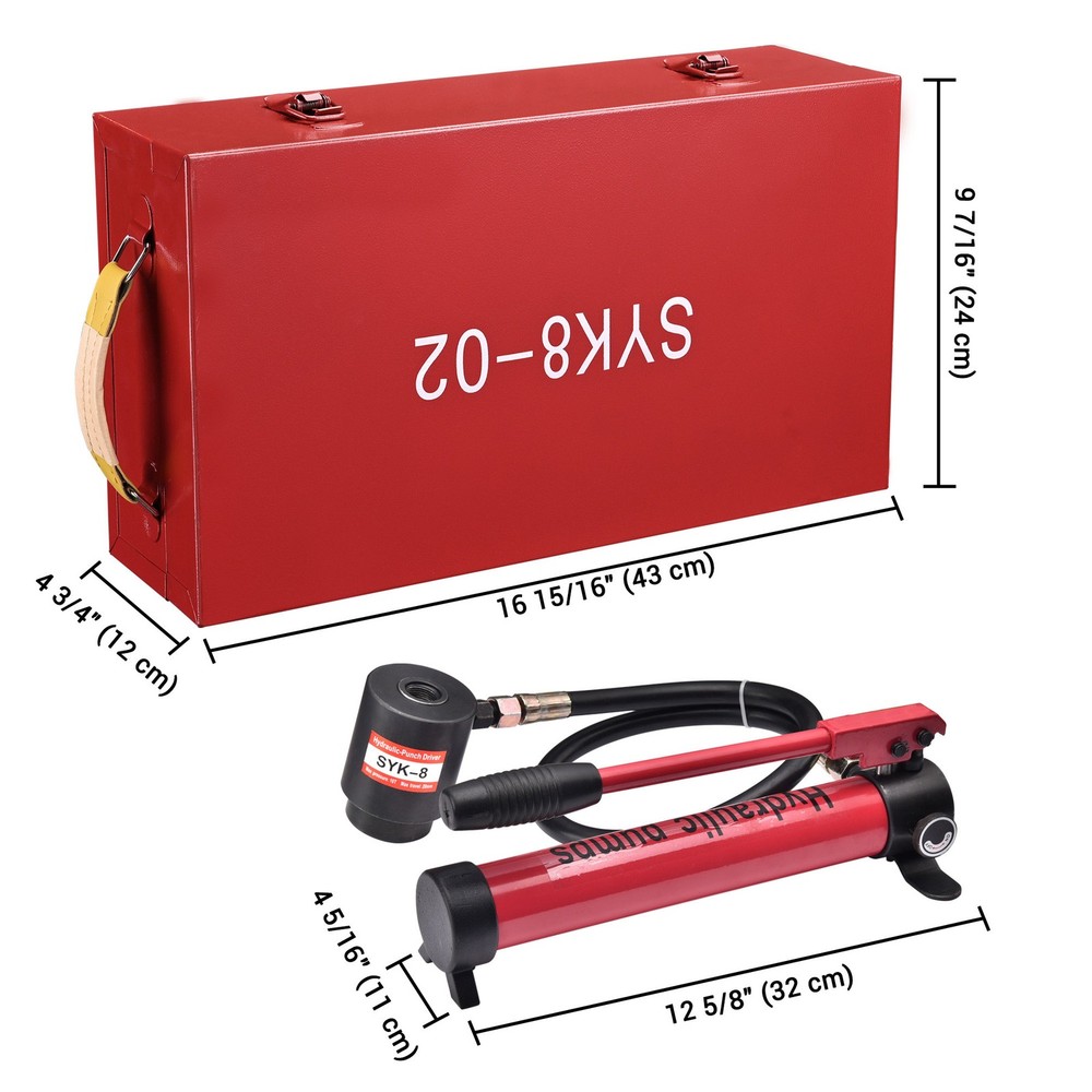 Yessources 1/2" - 2" Hydraulic Knockout Punch Set Conduit Hole Punch Driver Kit
