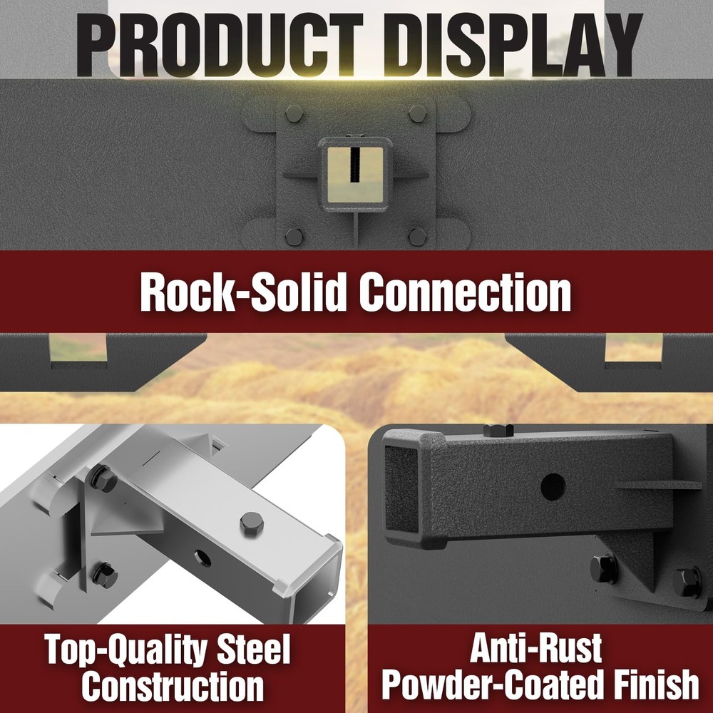 Skid Steer Mount Plate 2 Removable Trailer Hitch Receiver Universal Quick Attach