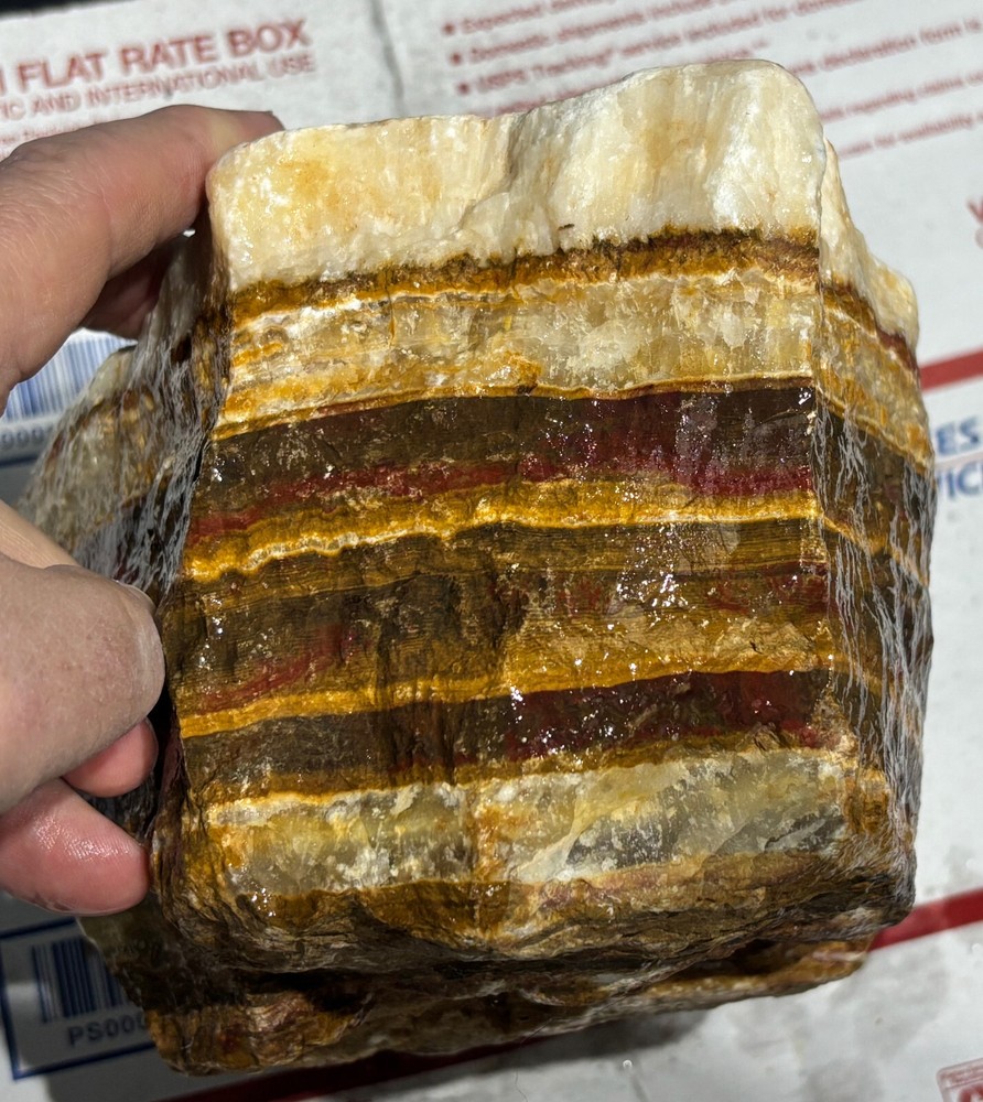 Z~ Travertine Onyx Faced Rough 10 Lbs
