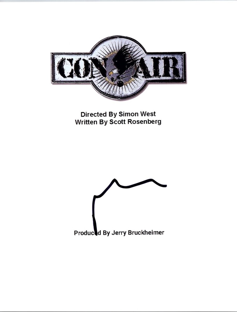 Nicolas Cage Con Air Actor Signed Autographed Script Cover COA