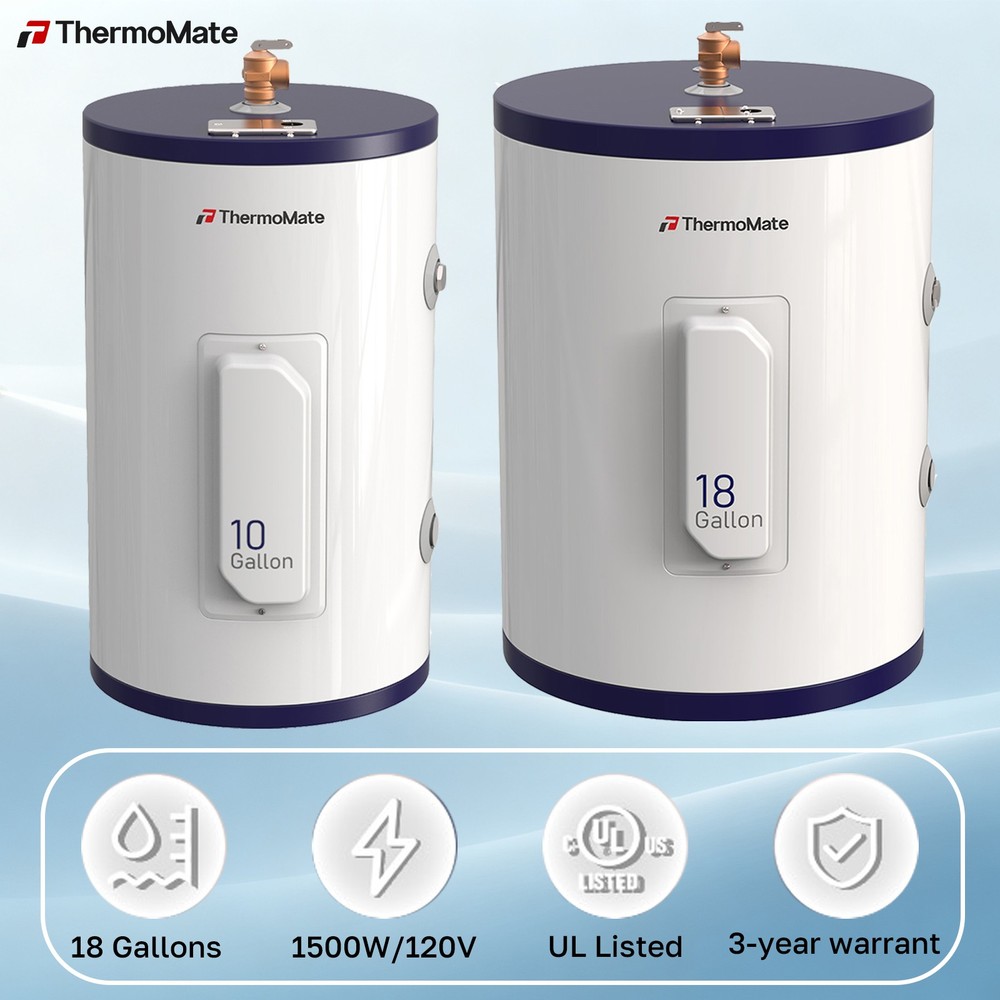 ThermoMate 10/18Gal Electric Storage Water Heater Shower for Small Home Bathroom
