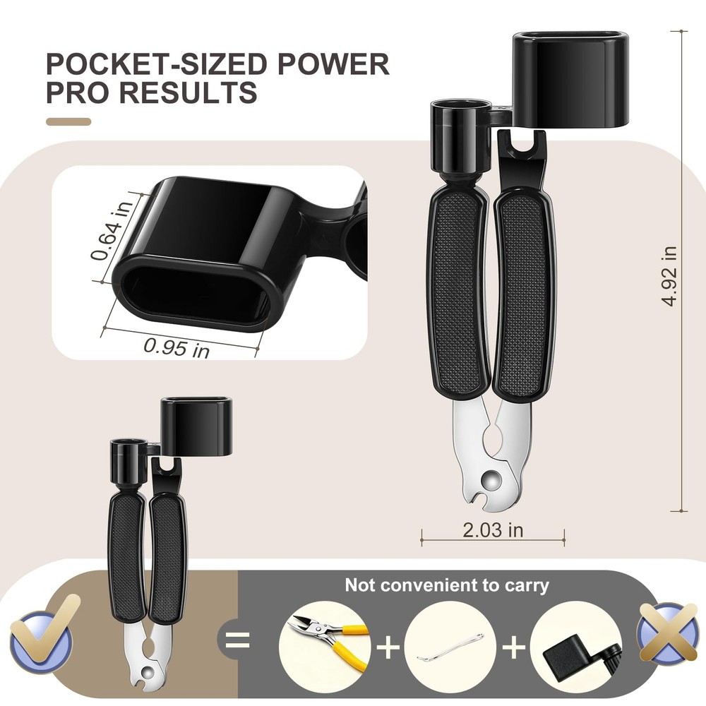 Guitar String Winder, String Cutter, Bridge Pin Puller, Professional 3-in-1 T...