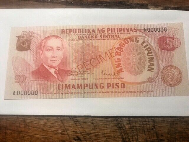 1978 Philippines 50 Piso Specimen Note #15113