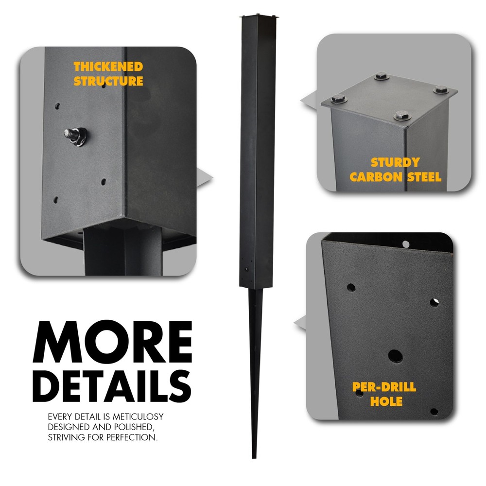 BTRAM Heavy Duty Mailbox Post, 43" InGround Mounting Post for Use with Mailbo...