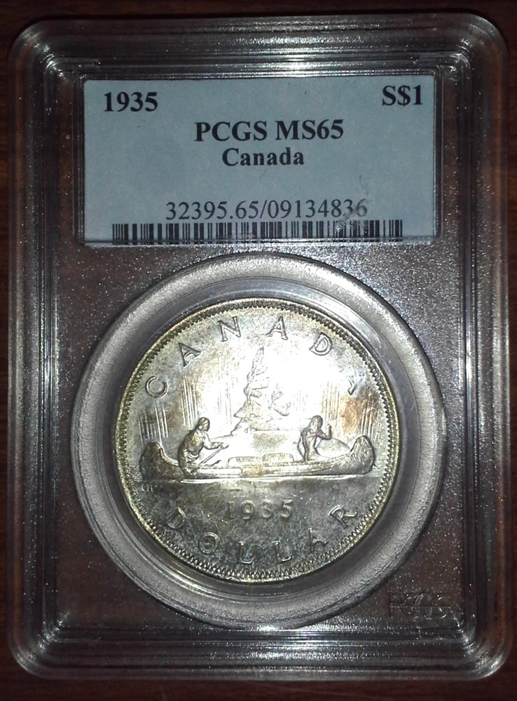 1935 Canada $1 Silver Dollar PCGS MS65