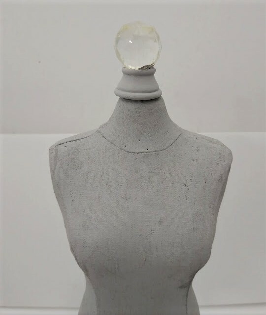 Tall Rustic Gray Jewelry Display Form With Platform