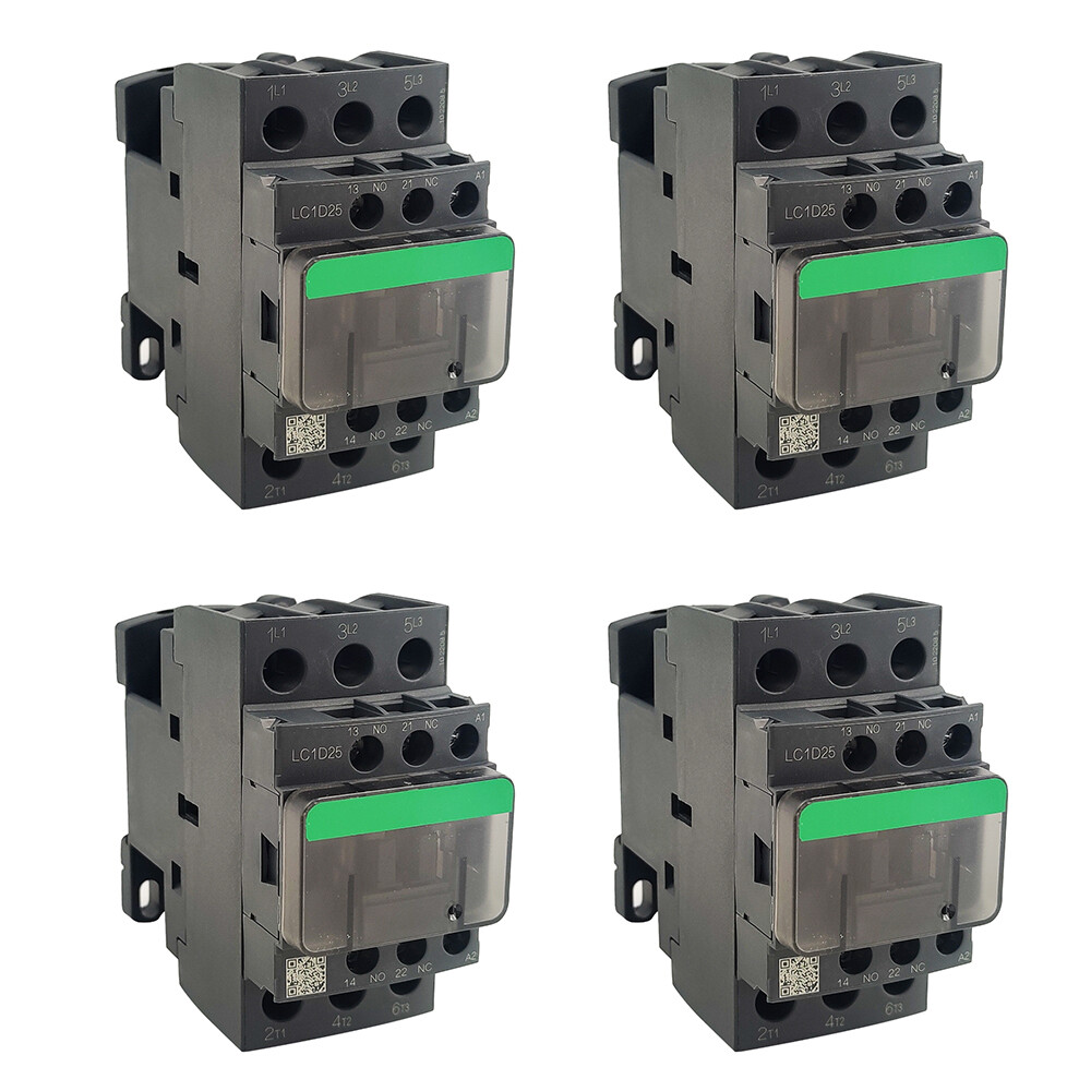 4PCS Contactor 220V coil AC 25A replace Schneider TeSys Deca Contactor LC1D25M7