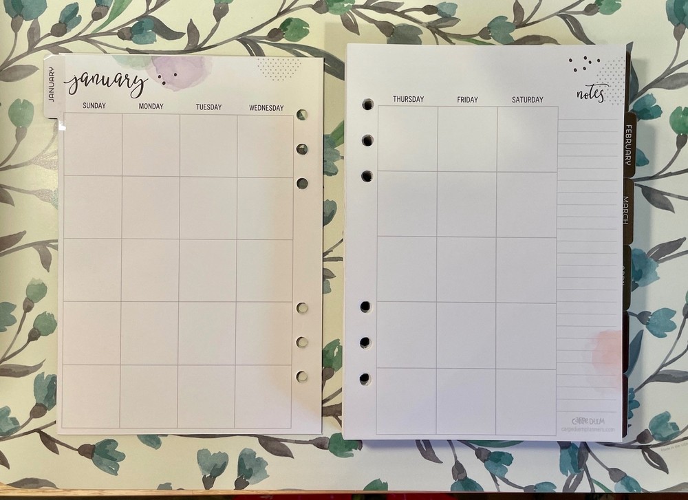 Carpe Diem Undated A5 Planner Inserts - Choose Joy
