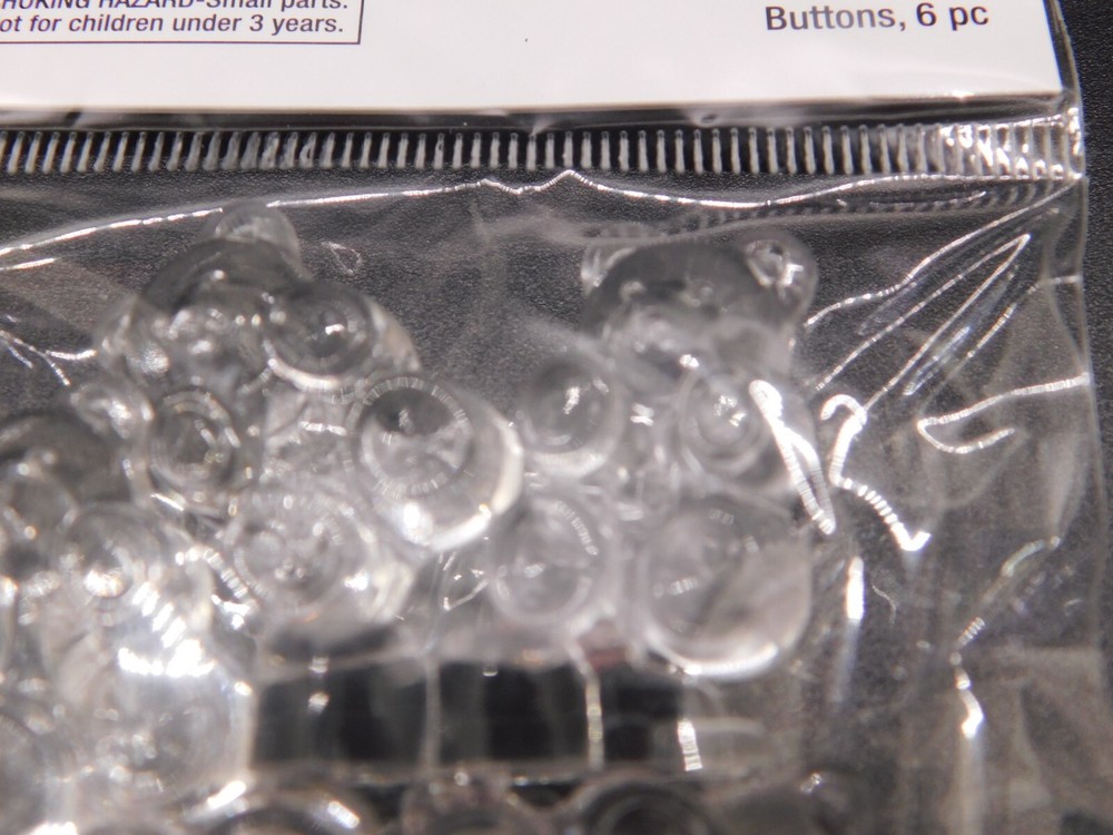 the paper studio Clear Gummy Bear Shank back buttons 6pc