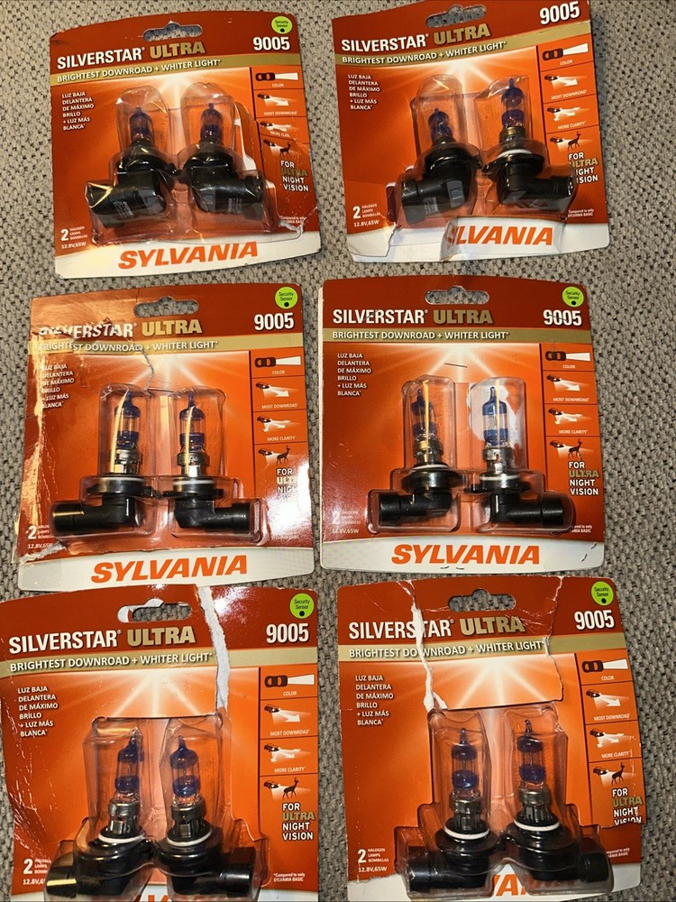 SYLVANIA 9005 SilverStar Ultra High Performance Halogen Headlight Bulb, 2 Bulbs