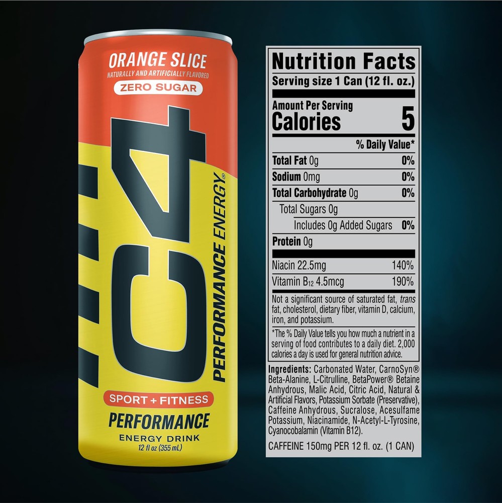 C4 Energy Drinks Variety Pack, Sugar Free Pre Workout Performance Drink With ...
