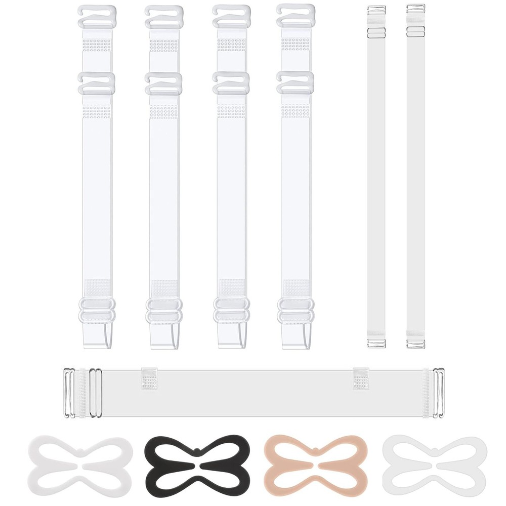 FIVEGOGO Clear Bra Straps, 3 Pairs Shoulder Straps + 1Pc Standard,