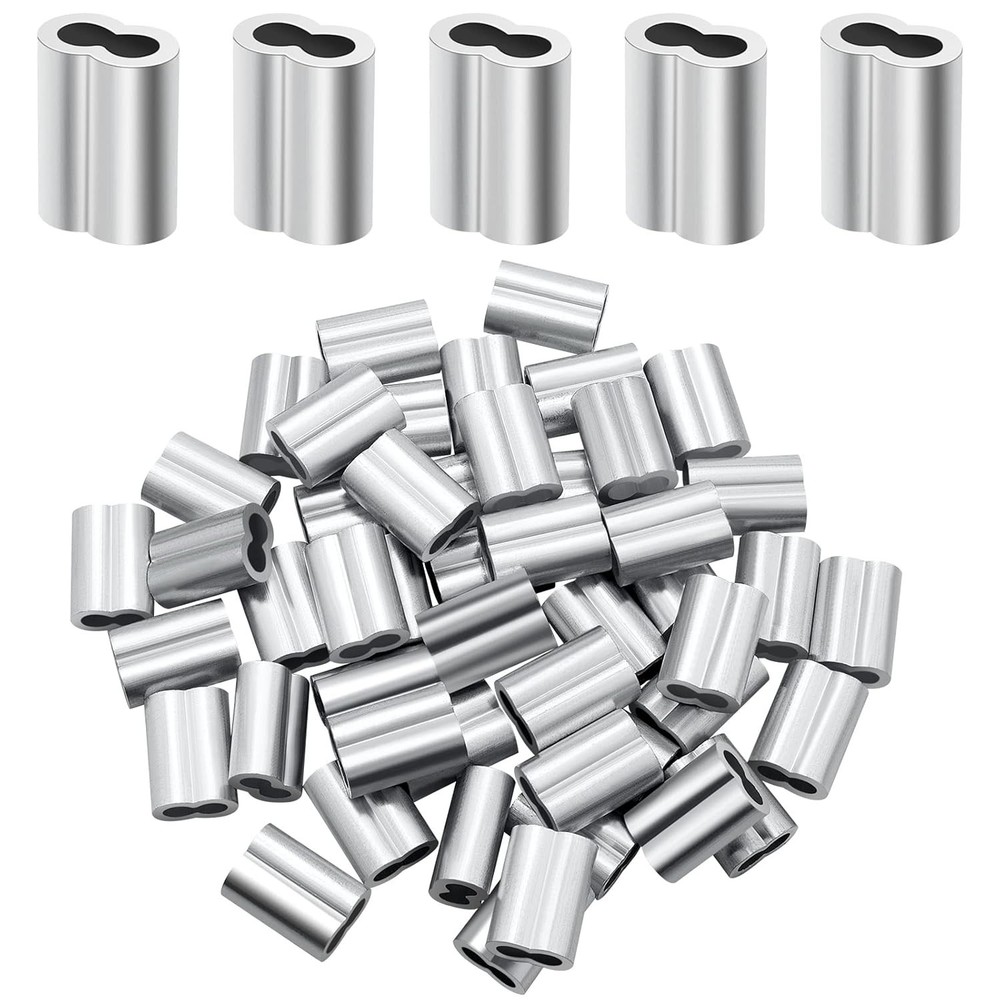 30PCS 1/4" Aluminum Crimping Loop Sleeves – Secure & Durable Cable Connectors