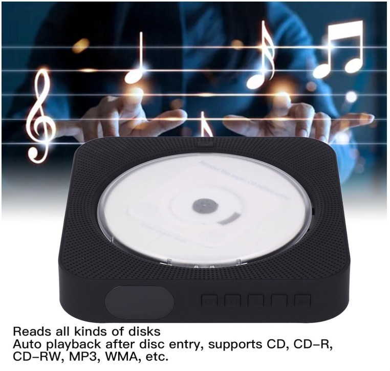 Portable CD Player w/ Remote – Wall Mount or Tabletop 🎵🖤