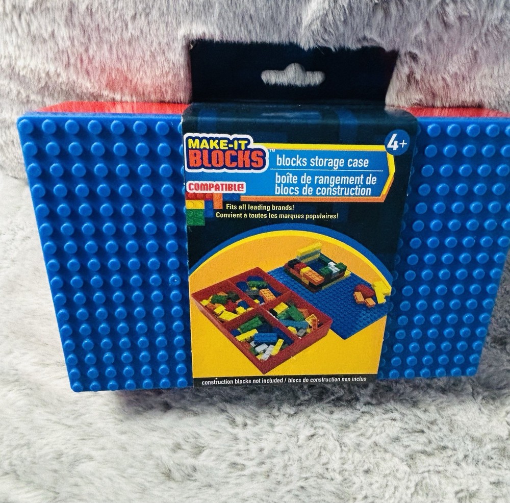 Make-It Blocks Storage Carrying Case Blue/Red for LEGO Construction Blocks