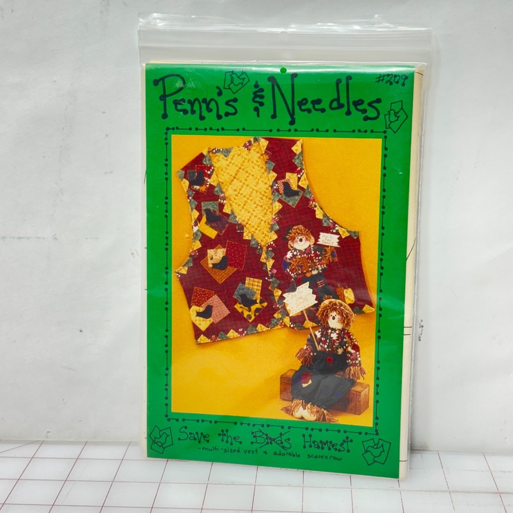 Save the Harvest Vest Pattern Craft Pattern by Penn's & Needles 209