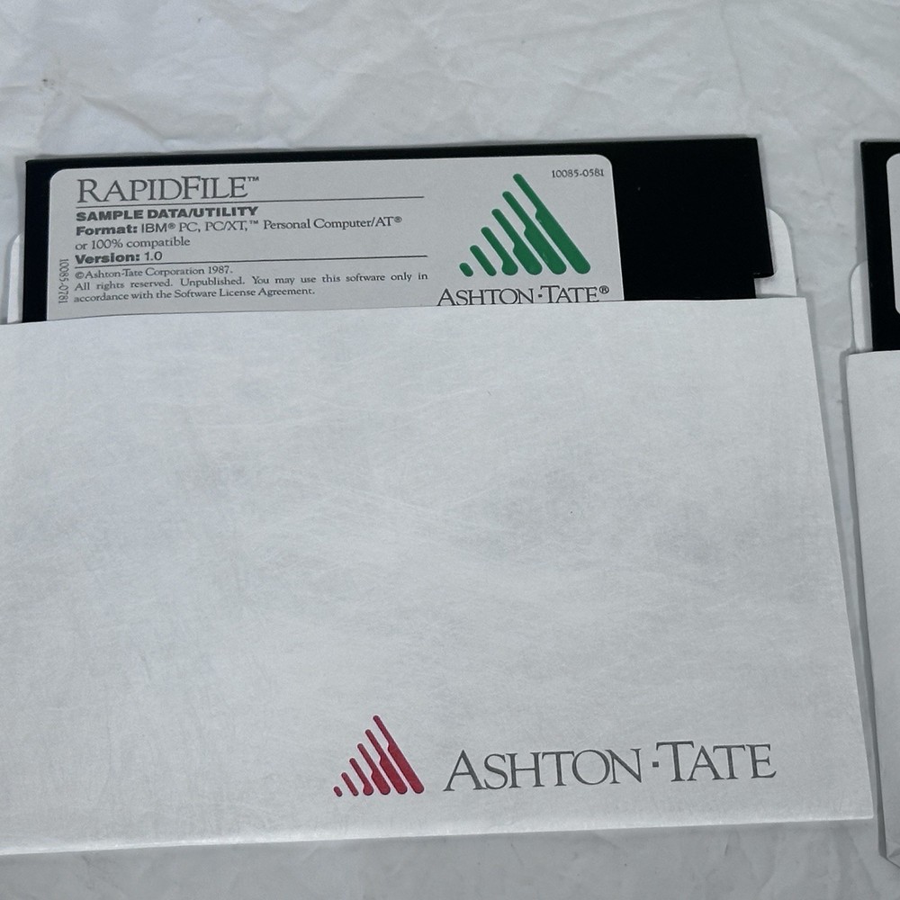 New? Ashton Tate RapidFile Database Version 1.0 IBM PC 3.5 5.25 Media Software