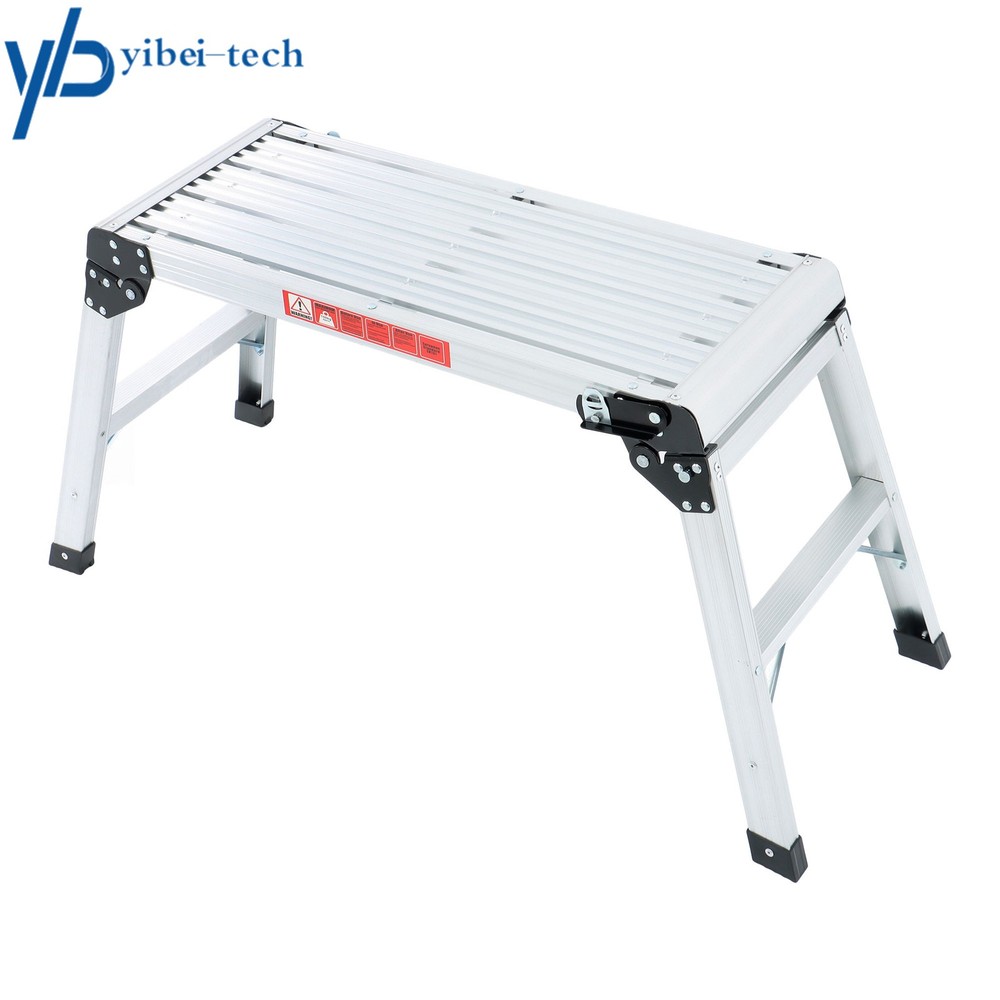 330lbs Aluminum Step Stool Non-slip Folding Work Platform Drywall Ladder