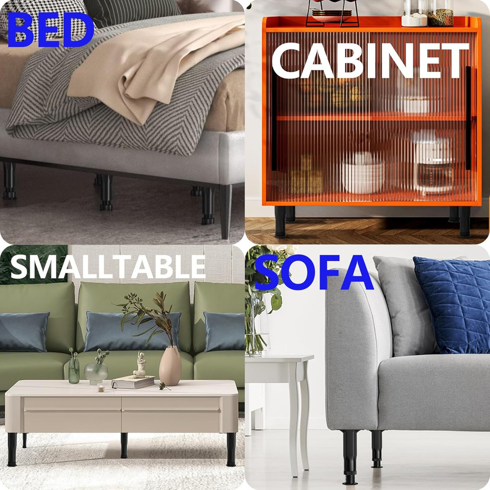 2PC Bed Frame Support Legs Stabilizer Replacement Universal Slat Reinforcement 5