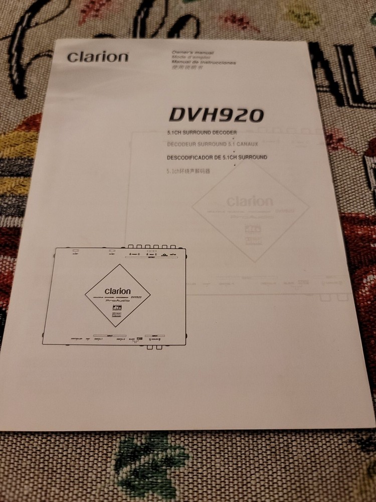 Clarion CeNet DVH920 SURROUND SOUND Decoder Owner's & Installation Manual