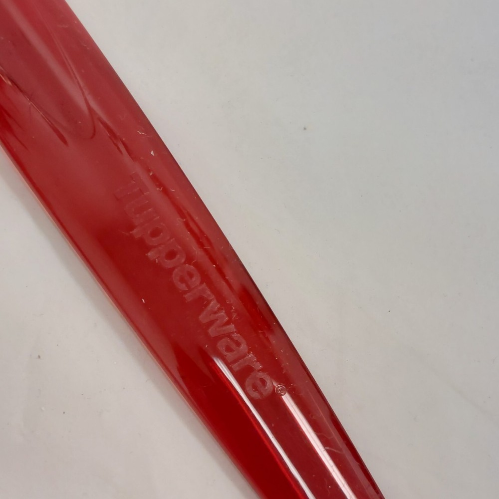 Tupperware Salad Server Set Fork Spoon Clear Red Acrylic mid century modern