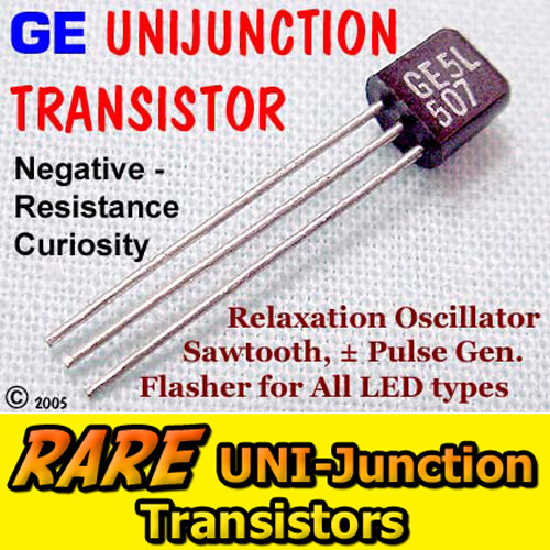 (2) Rare UJT for making a Flasher, Oscillator, Sawtooth / ± Pulse Generator