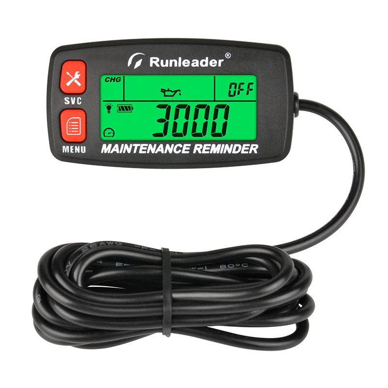 Tacho Hour Meter Backlit Resettable Inductive Tachometer Gauge HM032G Hour Meter