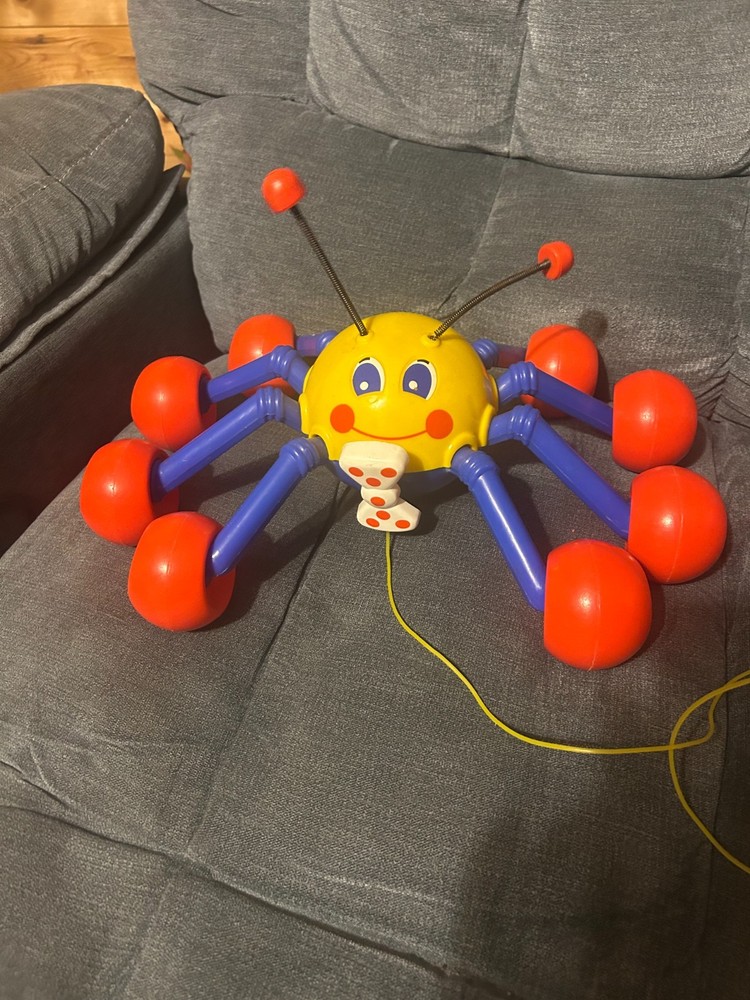Vintage Kiddicraft Webster Spider Pull Toy EUC