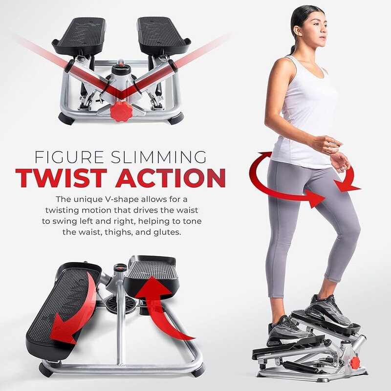 Mini Stepper Exercise Machine Adjustable Resistance Bands Cardio Home Workout US