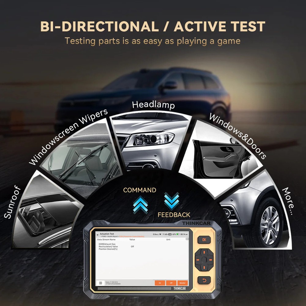 ThinkScan 662 OBD2 Scanner 4 System Bidirectional Diagnostic Tool 12+Resets FREE