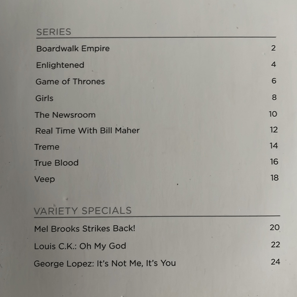 HBO Shows 2013 Mint Condition