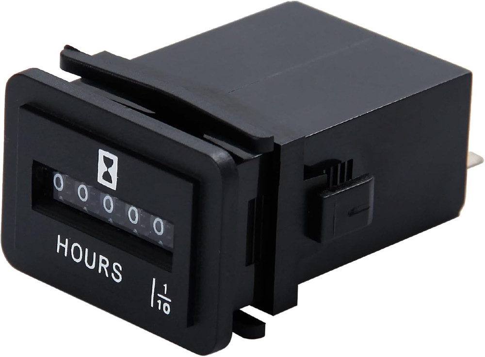 Jayron JR-HM001 Snap in Mechanical Hour Meter Rectangular Hour Meter for DC 6V t