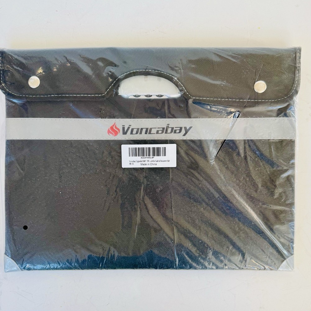 Voncabay 5200℉ Fireproof Document Bag with Combination Lock