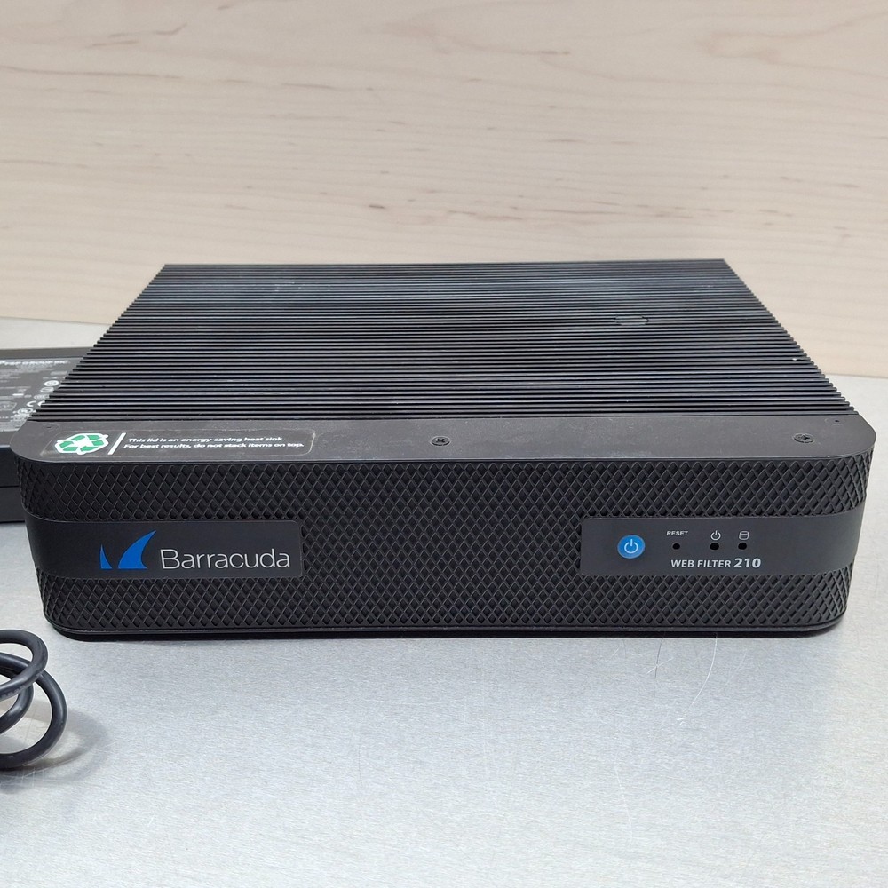 Barracuda Web Filter 210 Security Gateway BNHW010 Includes Power Adapter Cord
