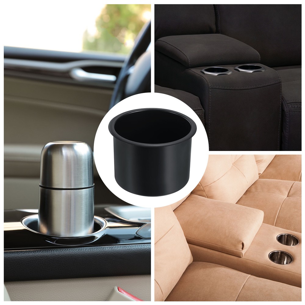 2 Pcs Plastic Drop-in Cup, 3"x3.78" Drink Can Holder, Black