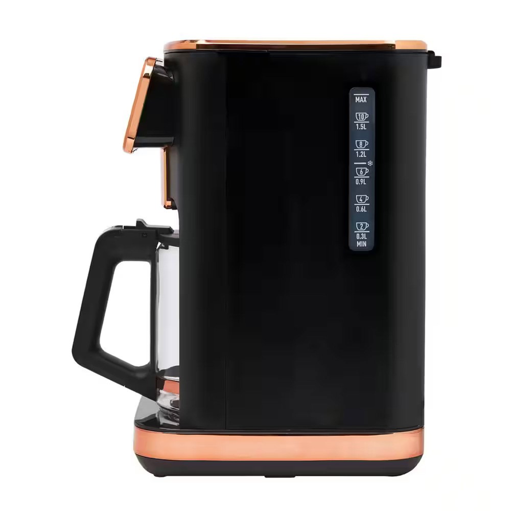 Haden Dual Brew 12 Cup Hot & Ice Programmable Digital Coffee Maker, Black/Copper