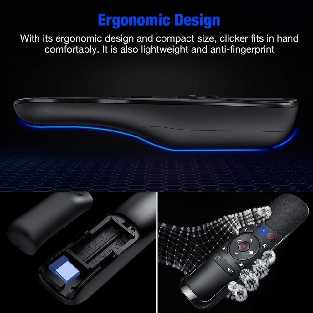 Presentation Clicker Air Function Wireless Presenter USB Powerpoint Clicker, ...