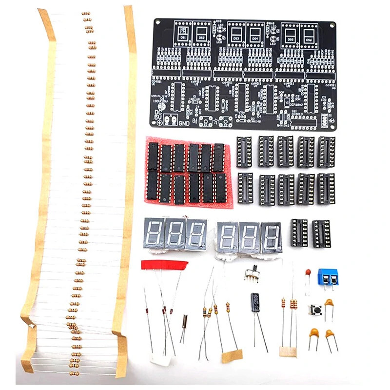6-Digit DIY Clock Kit Soldering Practice 4.5–5.5V DC