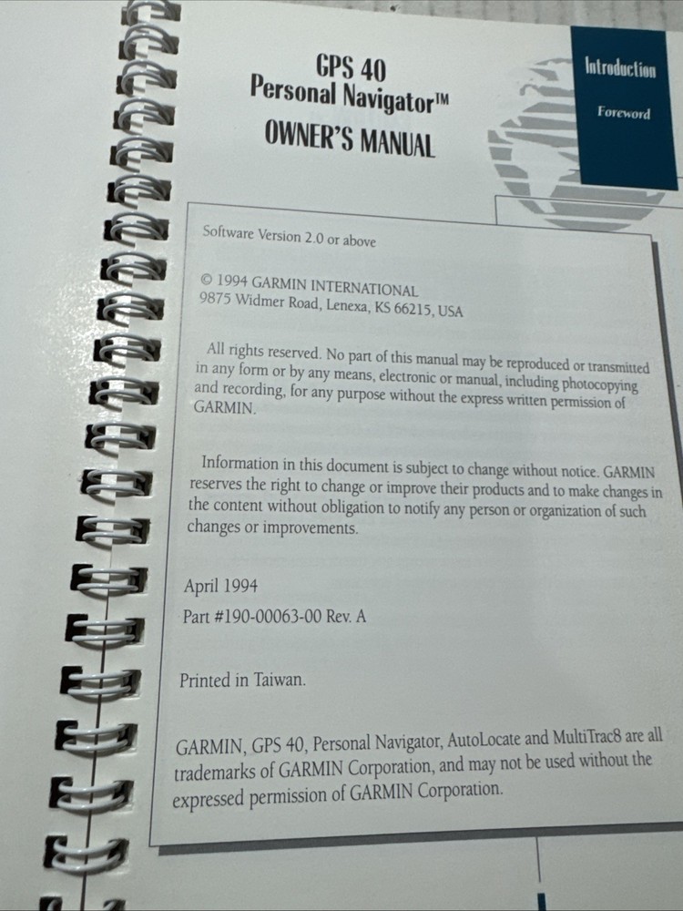 Garmin GPS 40 Owner's Manual